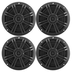 kicker black oem replacement marine 6.5″ 4-ohm coaxial speaker bundle – 4 speakers