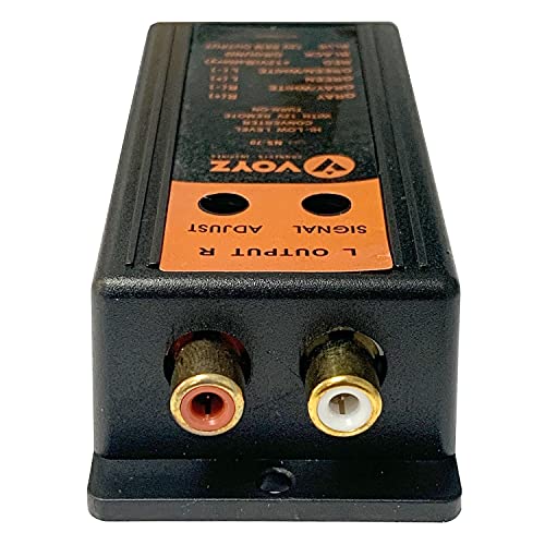 VOYZ High Low-Level Impedance Adaptor - Car Audio System RCA Line Output Converter Adapter w/Adjustable Level Control - Works on Vehicle Amplifier, Equalizer, Home Theater Setup – NS70