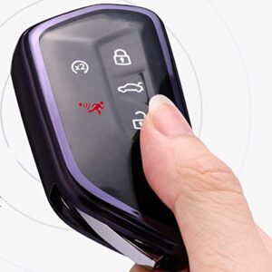 Soft Tpu Smart Remote Car Key FOB Cover Holder Case Fit for Volkswagen VW MK8 Golf/GTI Skoda Enyaq Octavia Full Protection (Silver)