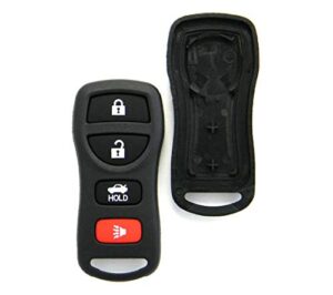 replacement case compatible with nissan 4-button key fob remote (fcc id: kbrastu15, p/n: 28268-zb700, 28268-c991c, astu15)