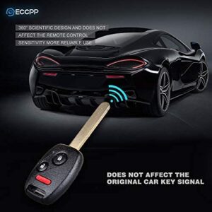 ECCPP for honda accord key fob Uncut Keyless Entry Remote Car Key Fob for 07 08 09 10 11 12 13 14 15 honda key fob CR-Z CRV FIT Insight Accord Crosstour key fob 313.8MHz MLBHLIK-1T (Pack of 2)