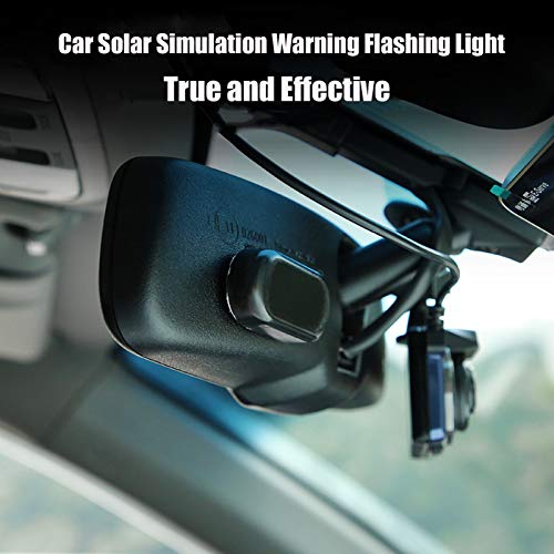 PerfecTech Car Solar Power Simulated Dummy Alarm Warning Anti-Theft LED Flashing Security Light with New USB Port （Blue）