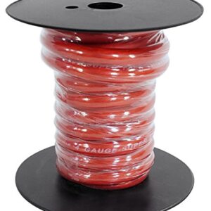 Rockville 4 AWG Gauge 12 Foot Car Amp Power Wire, Red (R4G12R )