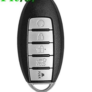 Silicone Full Protective Key Fob Remote Cover Case Skin Jacket for 2013-2021 Nissan 370Z Armada Murano Rogue Maxima Altima Sedan Pathfinder 285E3-3TP5A KR55WK48903（5 Buttons Black ）