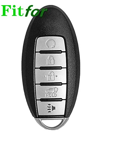 Silicone Full Protective Key Fob Remote Cover Case Skin Jacket for 2013-2021 Nissan 370Z Armada Murano Rogue Maxima Altima Sedan Pathfinder 285E3-3TP5A KR55WK48903（5 Buttons Black ）