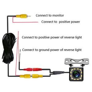 DUTTY Car Rear View Camera Universal 8 LED Night Vision Backup Parking Reverse Camera Waterproof 170 Wide Angle HD Color Image