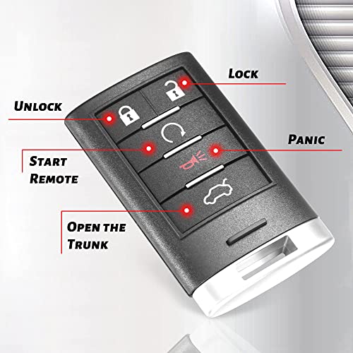 Key fob, VOFONO Keyless Entry Remote Smart Replacement Compatible with Cadillac CTS 2008-2015/ STS 2008 - 2011 (FCC ID: M3N5WY7777A) 5 Buttons