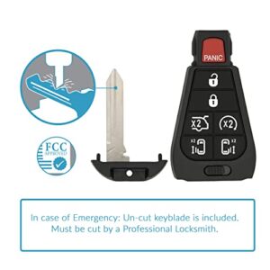 Keyless2Go Replacement for 7 Button Remote Key Chrysler Dodge Volkswagen IYZ-C01C 56046708 AG - with Durashell Technology