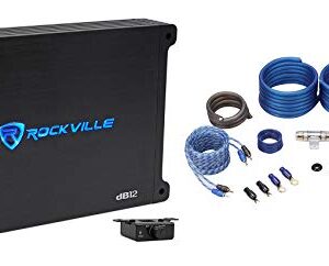 Rockville dB12 2000w Peak / 500w RMS Mono Car Amplifier + Amp Kit