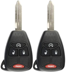 keylessoption keyless remote start fob uncut car ignition key for chrysler aspen 07-09 ram dakota durango (pack of 2)