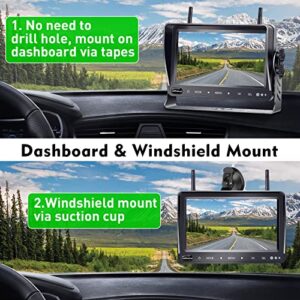 LeeKooLuu Wireless Backup Camera for RV HD 1080P 7 Inch Touch Button Monitor High-Speed Rear View System Compatible RVs Trailers Trucks 5th Wheel DIY Grid Lines F06