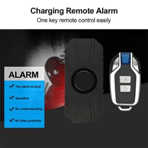 113dB Bike Alarm Wireless Vibration Motion Sensor Waterproof Bicycle Motorcycle Anti-Theft Alarm with Remote Control (with Remote 1 Pack)