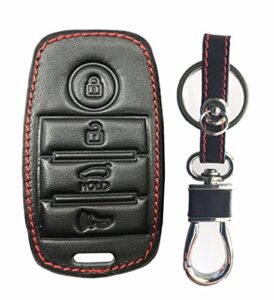 rpkey leather keyless entry remote control key fob cover case protector for kia k3 cerato forte sorento rio rio5 optima 95440-d4000 81999-d4060 sy5jffge04