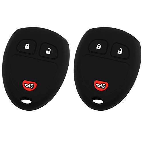 2 For 07-16 Cadillac Chevy Buick Saturn Suzuki GMC Rubber Keyless Entry Remote key Fob Skin Cover Protector OUC60270, OUC60221, 15913420
