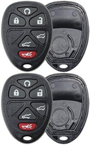 2 keylessoption replacement 6 button keyless entry remote key fob shell case and button pad -black