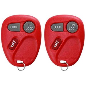 for 2001-2004 cadillac chevy gmc keyless entry remote key fob red 3btn 15042968 koblear1xt – 2 pack