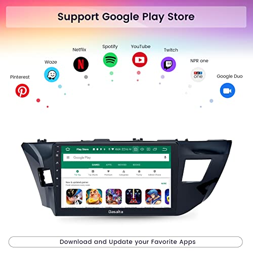 Dasaita 10.2" Android 11 Radio for Toyota Corolla 2014 2015 2016 Bluetooth Stereo GPS Navigation PX6 DSP Wireless Carplay 1280 x 720 HD Android Auto Head Unit