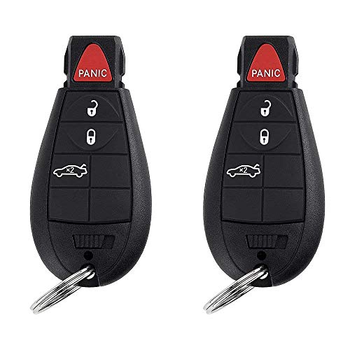 BESTHA 2 New Replacement 4 Button Keyless Entry Remote Key Fob Transmitter for M3N5WY783X Chrysler 300/Dodge Charger Challenger Magnum with Ignition Key IYZ-C01C