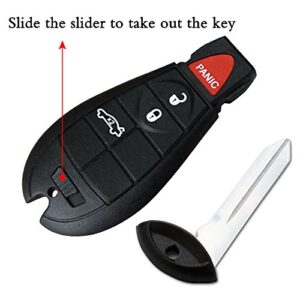 BESTHA 2 New Replacement 4 Button Keyless Entry Remote Key Fob Transmitter for M3N5WY783X Chrysler 300/Dodge Charger Challenger Magnum with Ignition Key IYZ-C01C