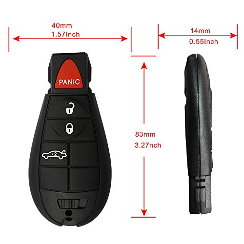 BESTHA 2 New Replacement 4 Button Keyless Entry Remote Key Fob Transmitter for M3N5WY783X Chrysler 300/Dodge Charger Challenger Magnum with Ignition Key IYZ-C01C