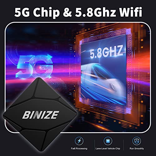 Binize Wirelss Carplay Adapter, 2023 Newest Carplay Wireless Dongle for Factory Wired CarPlay Cars to Convert Wired to Wireless, Plug&Play, Latest BT 5.2, Fast WiFi 5.8GHz, USB/Type-C 2Cables