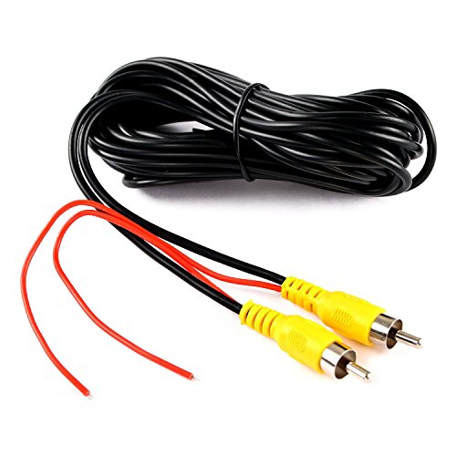 DALLUX Backup Camera RCA Video Cable,CAR Reverse Rear View Parking Camera Video Cable with Detection Wire (33FT/10 Meters)