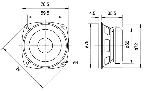 Visaton FRS8-4 3.3" Full-Range Speaker 4 Ohm