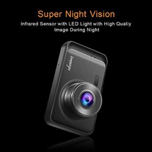 Innosinpo Dash Cam【2021 New Version】 1080P FHD DVR Car Dashboard Camera Recorder 3" LCD Screen 170° Wide Angle, Super Night Vision, G-Sensor, WDR, Parking Monitor, Loop Recording, Motion Detection