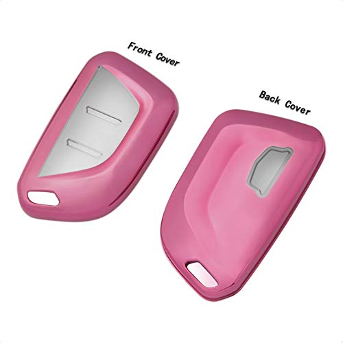 TANGSEN Smart Key Fob Case Pink TPU Protective Cover Compatible with Cadillac CT4 CT5 3 4 5 Button Keyless Entry Remote Control Accessories