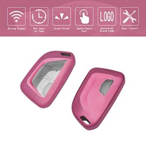 TANGSEN Smart Key Fob Case Pink TPU Protective Cover Compatible with Cadillac CT4 CT5 3 4 5 Button Keyless Entry Remote Control Accessories