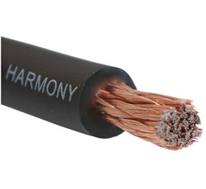 harmony audio ha-pw0blk-10 1/0 0 gauge car stereo matte black power cable amp wire – 10 ft