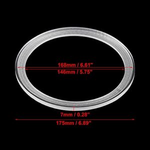 X AUTOHAUX 2Pcs for 6.5 Inch Car Speaker Spacer Ring Acrylic Transparent Mounting Spacer Plate 146mm ID