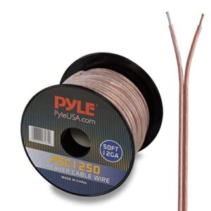 Pyle 50ft 12 Gauge Speaker Wire - Copper Cable in Spool for Connecting Audio Stereo to Amplifier, Surround Sound System, TV Home Theater and Car Stereo - PSC1250