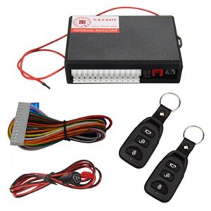 vankcp car central lock keyless entry car alarm system, auto remote central kit vehicle door lock with 2 remote controllers
