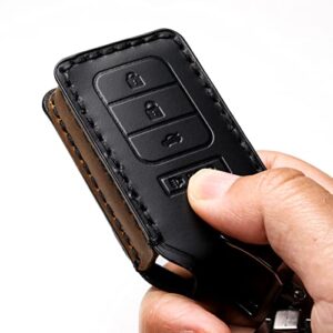 DLUBCZ Keychain Fob Cover Case Compatible with Honda Keyless Remote Control for Civic Accord Pilot CRV HRV CRZ Odyssey Ridgeline JED Crosstour Crider and Spirior etc. (B-Black)