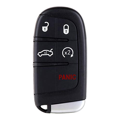 SELEAD Flip Key Fob 5 Buttons Keyless Entry Remote fit for 2011-2016 for Chrysler 300 for Dodge for Charger for Jeep for Grand for Cherokee Antitheft Keyless Entry Systems M3N32337100 1pc US Stock