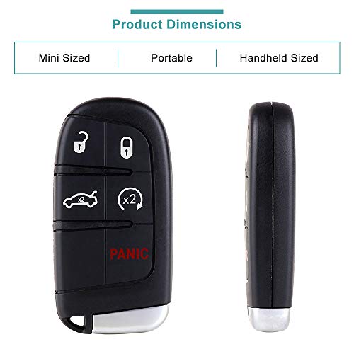 SELEAD Flip Key Fob 5 Buttons Keyless Entry Remote fit for 2011-2016 for Chrysler 300 for Dodge for Charger for Jeep for Grand for Cherokee Antitheft Keyless Entry Systems M3N32337100 1pc US Stock