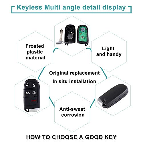 SELEAD Flip Key Fob 5 Buttons Keyless Entry Remote fit for 2011-2016 for Chrysler 300 for Dodge for Charger for Jeep for Grand for Cherokee Antitheft Keyless Entry Systems M3N32337100 1pc US Stock