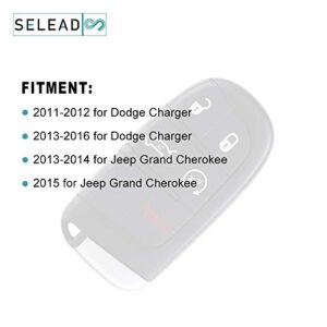 SELEAD Flip Key Fob 5 Buttons Keyless Entry Remote fit for 2011-2016 for Chrysler 300 for Dodge for Charger for Jeep for Grand for Cherokee Antitheft Keyless Entry Systems M3N32337100 1pc US Stock