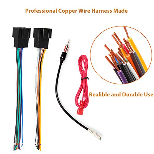 RED WOLF Radio Stereo Wiring Harness Antenna Adapter w/Wire Harness Cloth Tape Kit Fit GMC Chevy Express Savana Buick 2006-2017 Models, for Electrical Protection Noise Damping Cables Fixed