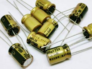 10pcs 100uf 25v nichicon fg (fine gold) audio grade, 85 degree high temperature capacitor 8×11.5 mm for high-end audio