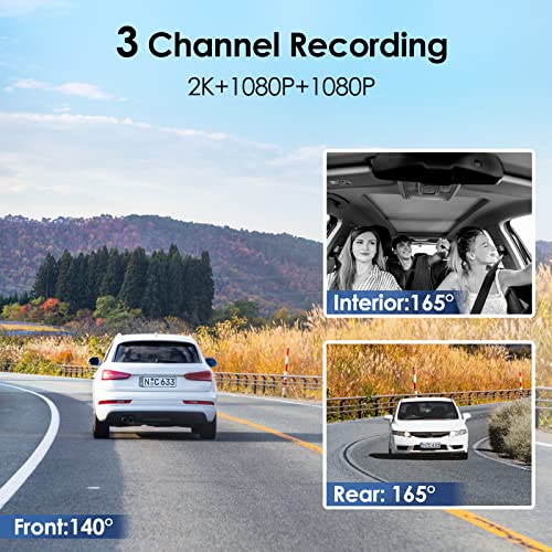 【Bundle: VIOFO T130 3CH with GPS + CPL+HK4 Hardwire Cable】T130 Uber 3 Channel Dash Cam, Front Inside Rear Car Camera, Built-in WiFi GPS, IR Night Vision, Supercapacitor, Parking Mode, 256GB Supported