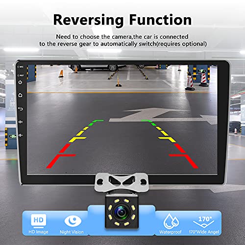 Android Double Din Car Stereo Hikity 9 Inch Ultra-thin Touch Screen Radio with GPS Navigation Bluetooth FM Radio Receiver Support WiFi Connect Mirror Link for Phone with Dual USB Input + Backup Camera