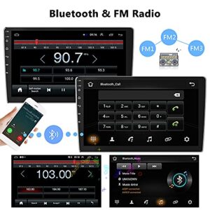 Android Double Din Car Stereo Hikity 9 Inch Ultra-thin Touch Screen Radio with GPS Navigation Bluetooth FM Radio Receiver Support WiFi Connect Mirror Link for Phone with Dual USB Input + Backup Camera