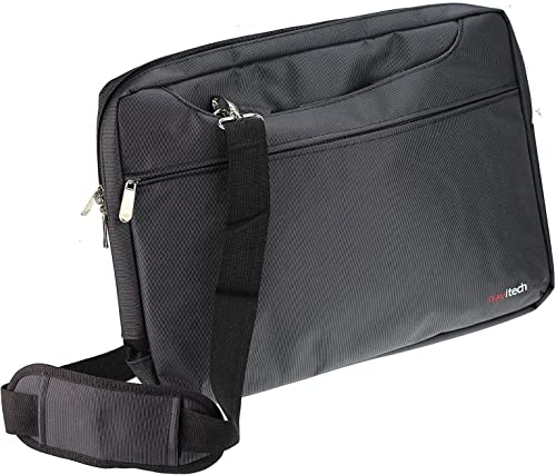 Navitech Black Sleek Water Resistant Travel Bag - Compatible with NAVISKAUTO 10.5" Dual Screen Portable DVD Player