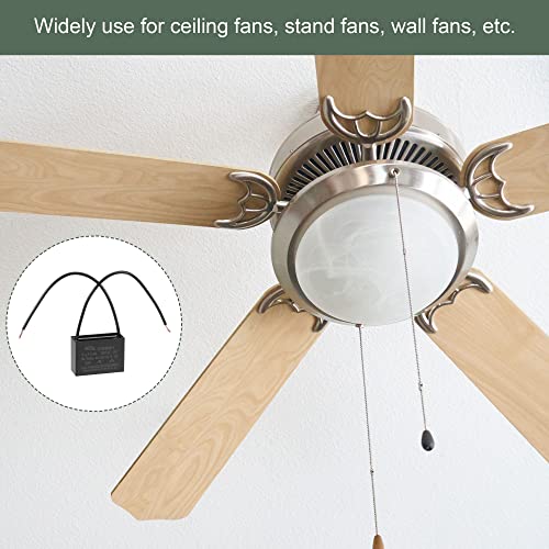 YOKIVE Ceiling Fan Capacitor CBB61, Metallized Polypropylene Film Capacitor Great for Fans Pumps Motors Running (2uF 250V AC 2 Wires 50/60Hz)