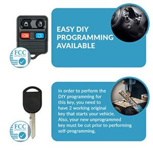 Keyless2Go Replacement for Entry Remote Car Key Fob Vehicles That Use Self-Programming with New Uncut 80 Bit Transponder Ignition Car Key H85