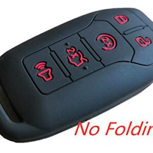KAWIHEN Silicone Key Fob Cover Compatible with Ford Mustang Lincoln MKZ MKC MKX 5 Buttons M3N-A2C31243300 EJ7T-15K601-AF
