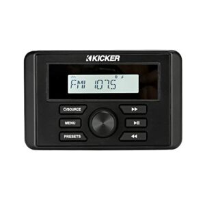 kicker 46kmc3 weather-resistant gauge-style media center with bluetooth