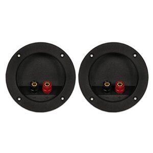 goldwood sound speaker box terminal cups 2 round power speaker terminal plates black (rgt-4025-2)